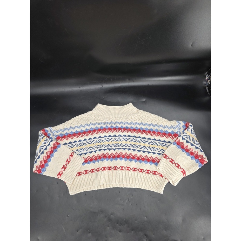 Polo Ralph Lauren Cropped Knit Sweater Top Patterned Women's Size XL